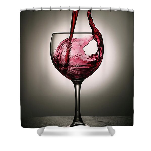 Dramatic Red Wine Splash Shower Curtain
