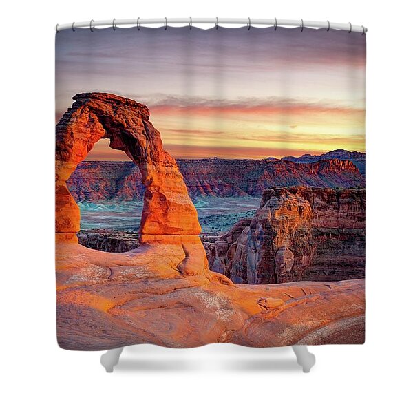 Delicate Arch at Sunset Shower Curtain