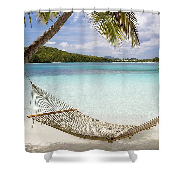 Tropical Paradise Hammock Shower Curtain