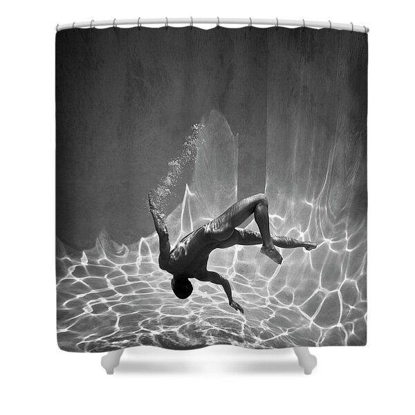 Underwater Serenity and Reflection Shower Curtain