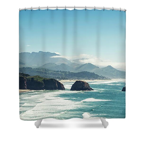 Ocean Waves at Rocky Coastline Shower Curtain