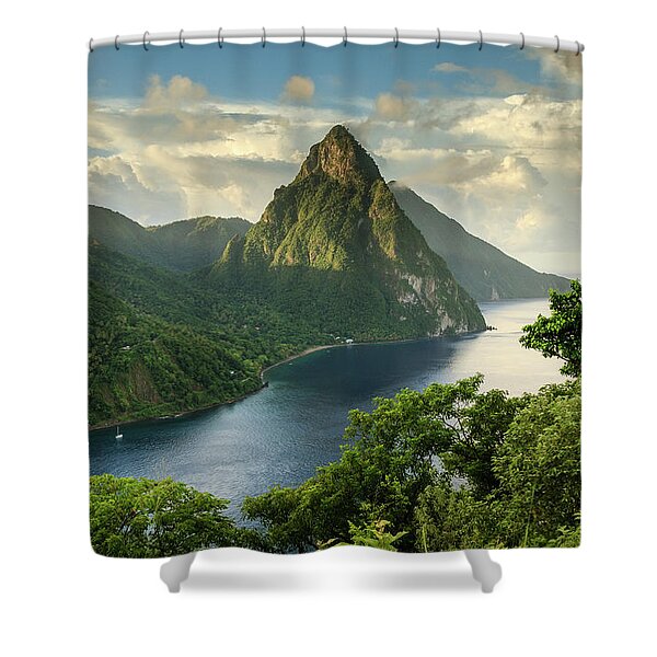 Scenic Mountainous Coastline Shower Curtain