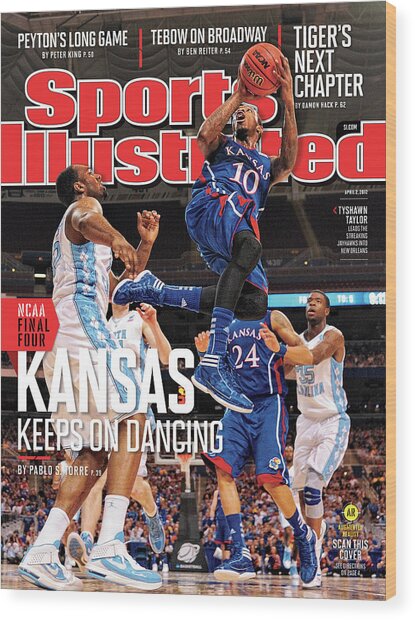 NCAA Final Four Kansas Action Wood Print