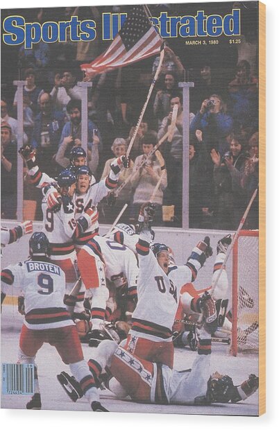 Miracle on Ice Victory Celebration Wood Print