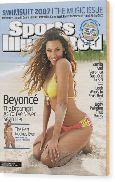 Beyoncé on the Beach Wood Print