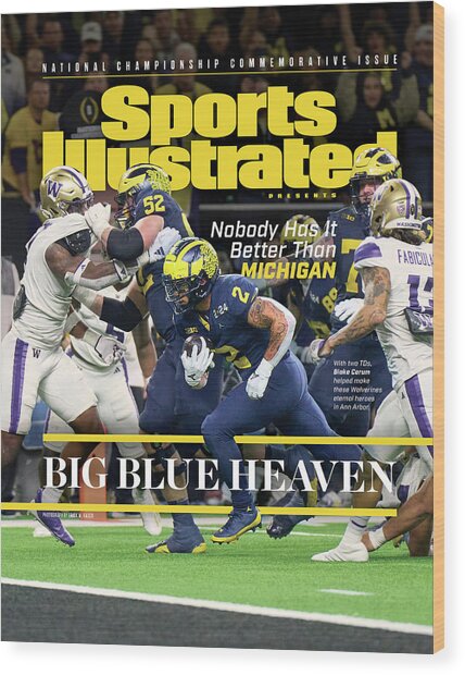Michigan vs Washington Championship Cover Wood Print