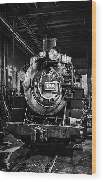 Steam Engine Repairs Chama, Nm In Bw #1 Wood Print