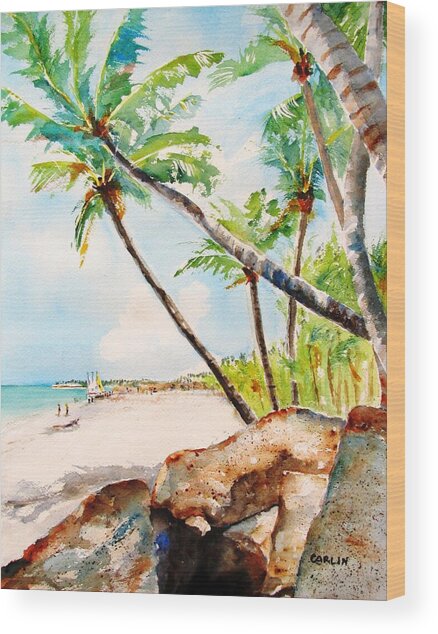 Bavaro Tropical Sandy Beach Wood Print