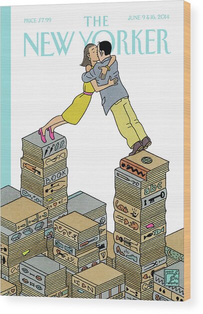 Embrace Above the Stacks Wood Print