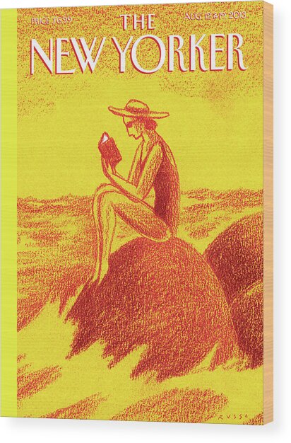 Person Reading by the Sea Wood Print