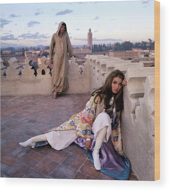 Fashion Shoot on Moroccan Rooftop Wood Print