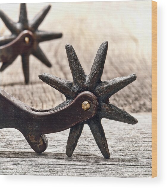 Close-Up of Rustic Spurs Wood Print
