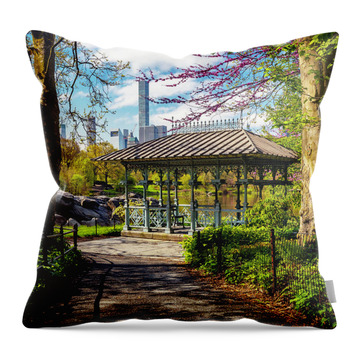 Ladies' Pavilion, Central Park Nyc #4 Throw Pillow