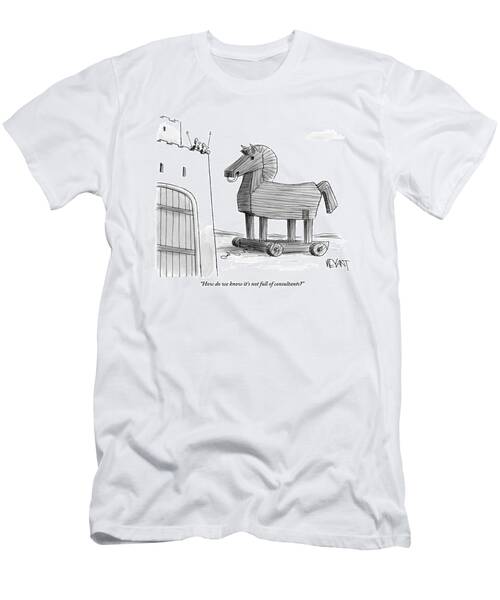 Trojan Horse Cartoon Humor T-Shirt