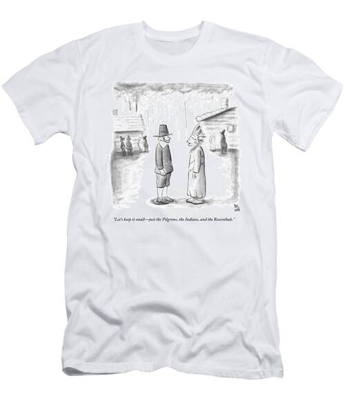Pilgrim and Native American Discussion T-Shirt