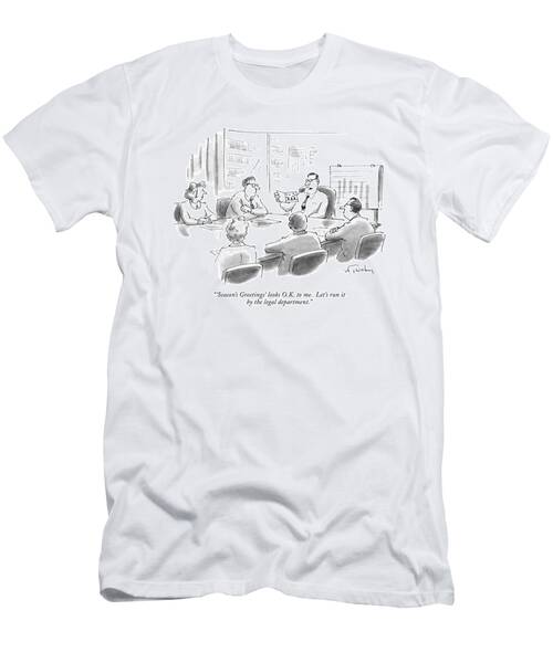 Office Meeting Cartoon Discussion T-Shirt