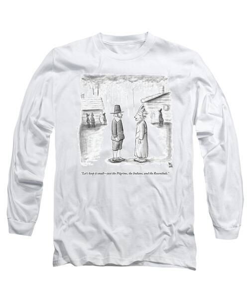 Pilgrim and Native American Discussion Long Sleeve T-Shirt