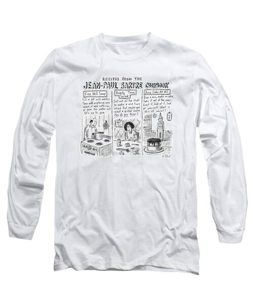 Jean-Paul Sartre Cookbook Parody Long Sleeve T-Shirt