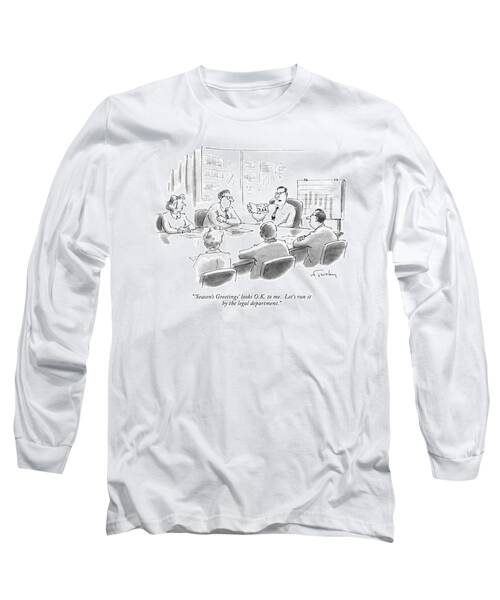 Office Meeting Cartoon Discussion Long Sleeve T-Shirt