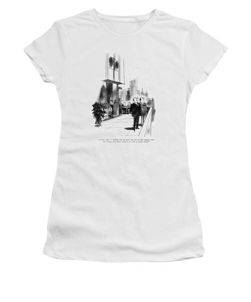 Businessmen on a Balcony Women's T-Shirt