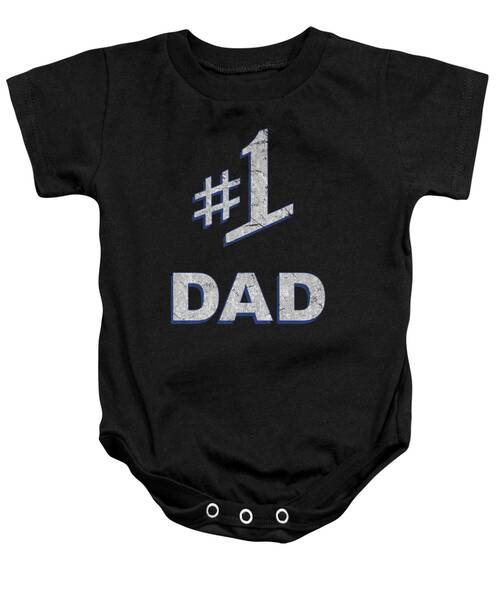Number One 1 Dad Fathers Day Gift Baby One-Piece
