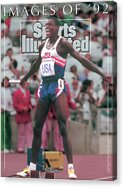 Olympic Track Star Celebrates Victory Acrylic Print