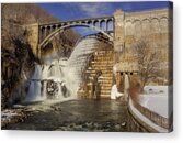 Majestic Waterfall Under Stone Bridge Acrylic Print