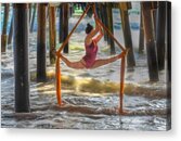 Aerial Silk Dancer Under The Pier Acrylic Print