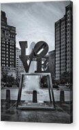 Love Sculpture in Urban Park Acrylic Print