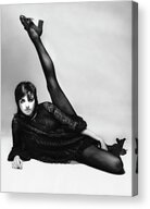 Groovy Pose with Raised Leg Acrylic Print by Bert Stern