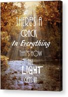 Sunlit Forest with Inspirational Quote Acrylic Print