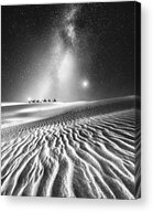 Camel Caravan Under Starry Night Acrylic Print