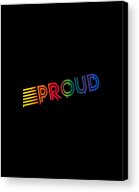 Retro Proud Rainbow Gay Pride Dripping Paint Acrylic Print