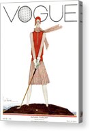 Vogue Magazine 1929 Cover with Golfer Acrylic Print by Georges Lepape