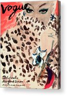 Vogue Cover with Elegant Woman Acrylic Print