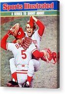 Johnny Bench Celebrates 1975 Victory Acrylic Print