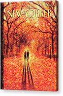 Autumn Stroll in Central Park Acrylic Print