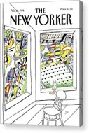 New Yorker Cover with Urban View Acrylic Print