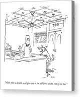 Dog Ordering Drinks at Bar Acrylic Print