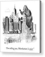 King Kong and Godzilla in Manhattan Acrylic Print