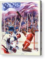 Miracle On Ice - Usa Olympic Hockey Wins Over Ussr Acrylic Print