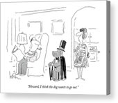 Dog with Top Hat and Cane Acrylic Print