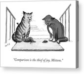 Two Cats with a Mouse Acrylic Print