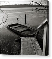 Boat In Ice - Lake Wingra - Madison - Wi Acrylic Print