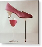Balancing Act with Pink Shoe Acrylic Print