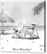 Couple Relaxing on a Tropical Beach Acrylic Print