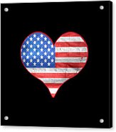 American Flag Heart Acrylic Print