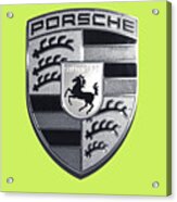 High Res Porsche Emblem Isolated Bw Acrylic Print