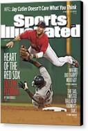 Dustin Pedroia in Action on Sports Illustrated Canvas Print
