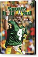 Brett Favre Celebrates on Field Canvas Print by Sports Illustrated